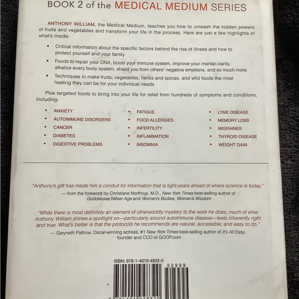 Life-Changing Foods Book by Anthony William Hard Back - Picture 2 of 3
